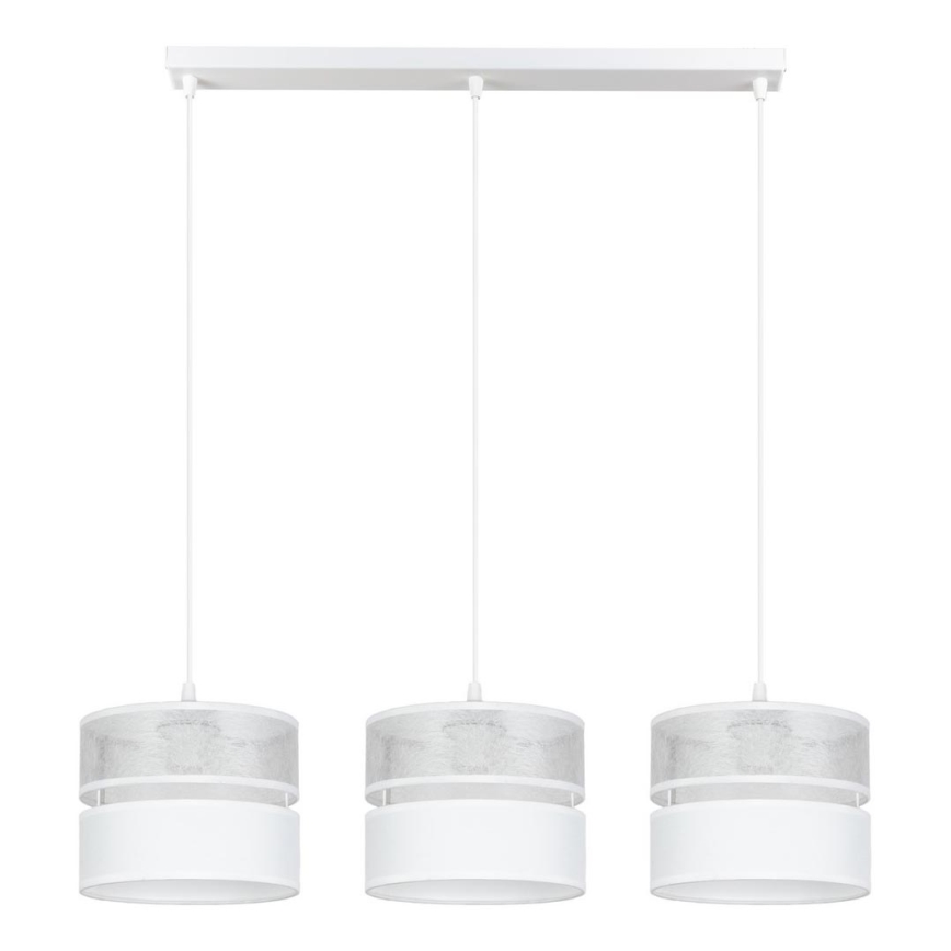 Luster na sajli LIMA 3xE27/60W/230V srebrno/bela