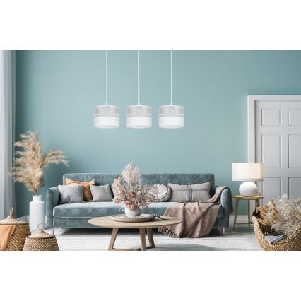 Luster na sajli LIMA 3xE27/60W/230V srebrno/bela