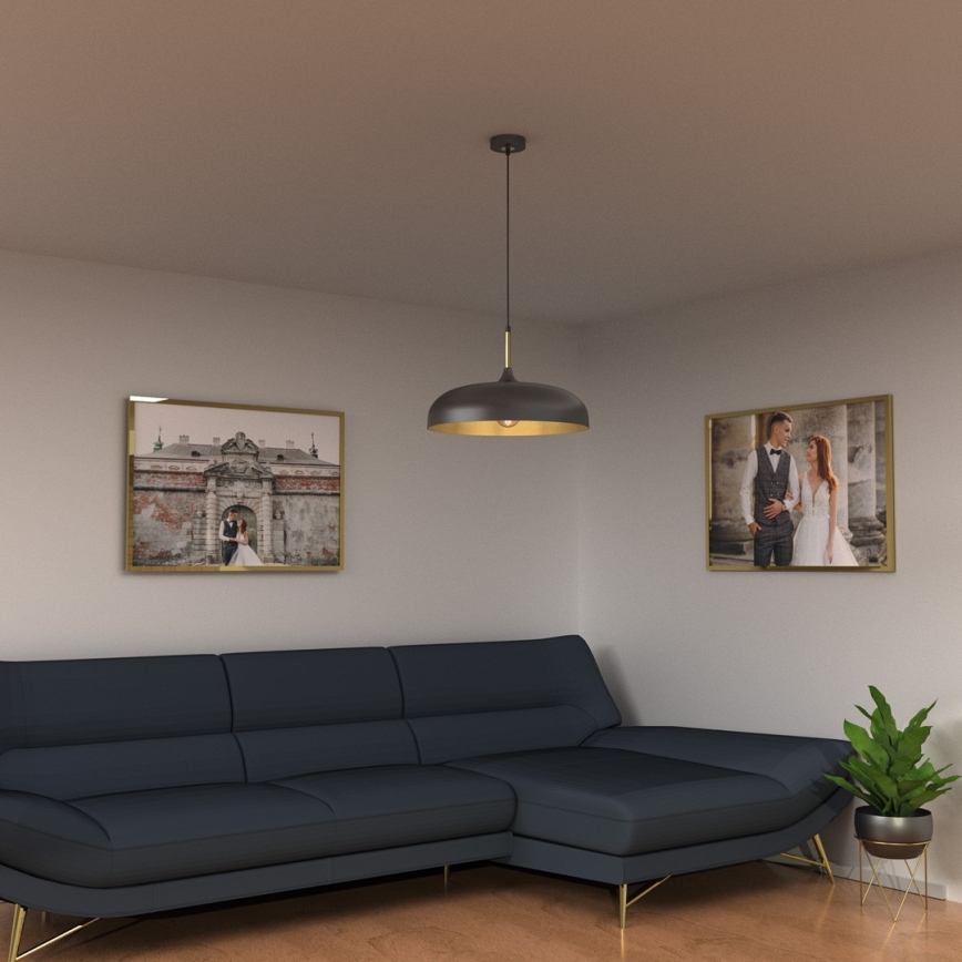 Luster na sajli LINCOLN 1xE27/60W/230V pr. 45 cm crno