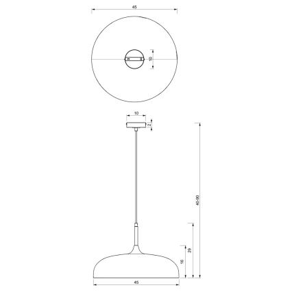 Luster na sajli LINCOLN 1xE27/60W/230V pr. 45 cm crno