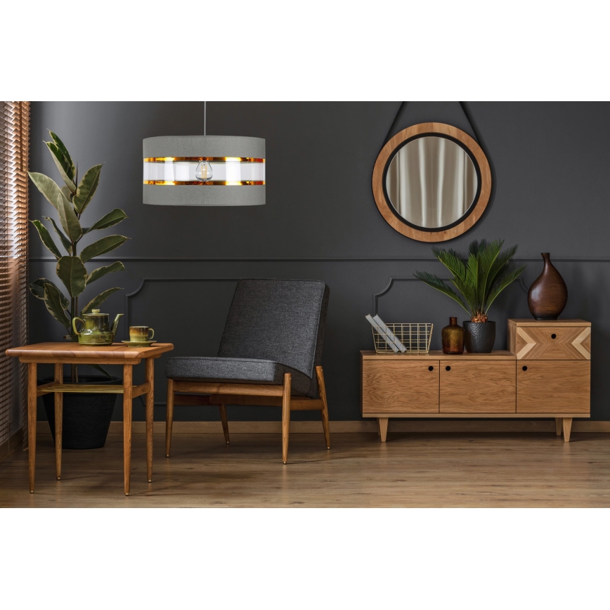 Luster na sajli LIND 1xE27/60W/230V sivo