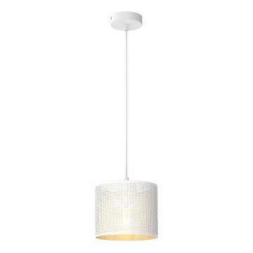 Luster na sajli LOFT SHADE 1xE27/60W/230V pr. 18 cm bela/zlatna