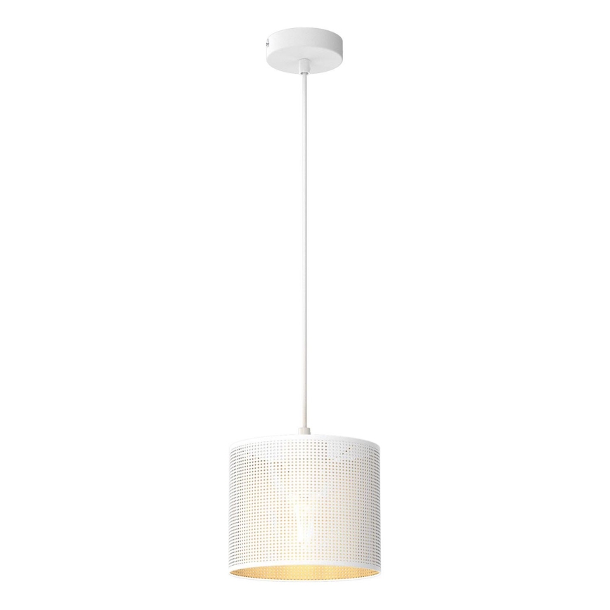 Luster na sajli LOFT SHADE 1xE27/60W/230V pr. 18 cm bela/zlatna