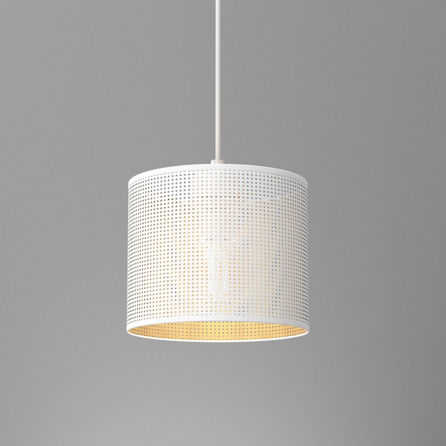 Luster na sajli LOFT SHADE 1xE27/60W/230V pr. 18 cm bela/zlatna