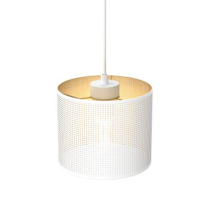 Luster na sajli LOFT SHADE 1xE27/60W/230V pr. 18 cm bela/zlatna