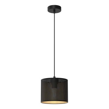 Luster na sajli LOFT SHADE 1xE27/60W/230V pr. 18 cm crno/zlatna