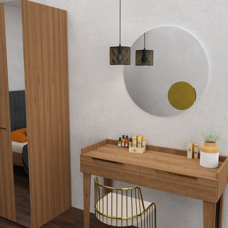Luster na sajli LOFT SHADE 1xE27/60W/230V pr. 18 cm crno/zlatna