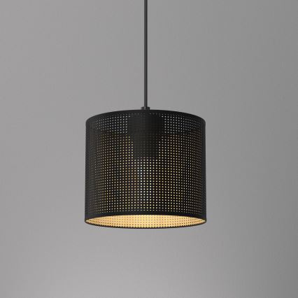 Luster na sajli LOFT SHADE 1xE27/60W/230V pr. 18 cm crno/zlatna