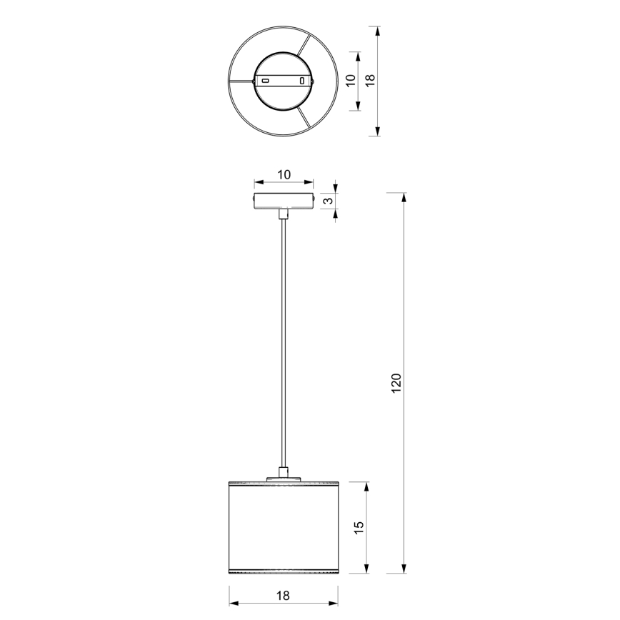 Luster na sajli LOFT SHADE 1xE27/60W/230V pr. 18 cm crno/zlatna