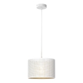 Luster na sajli LOFT SHADE 1xE27/60W/230V pr. 25 cm bela/zlatna