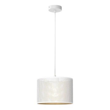 Luster na sajli LOFT SHADE 1xE27/60W/230V pr. 25 cm bela/zlatna