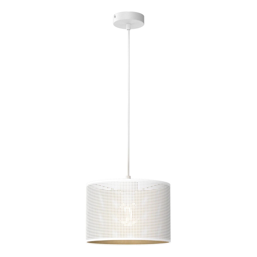 Luster na sajli LOFT SHADE 1xE27/60W/230V pr. 25 cm bela/zlatna