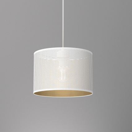 Luster na sajli LOFT SHADE 1xE27/60W/230V pr. 25 cm bela/zlatna