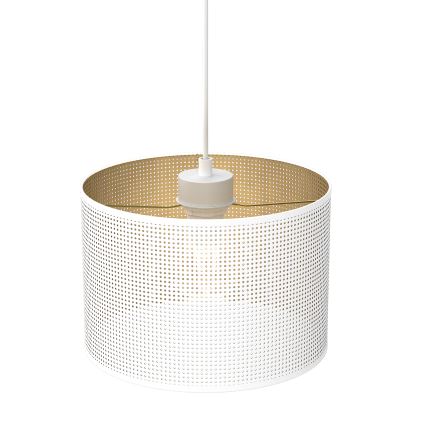 Luster na sajli LOFT SHADE 1xE27/60W/230V pr. 25 cm bela/zlatna