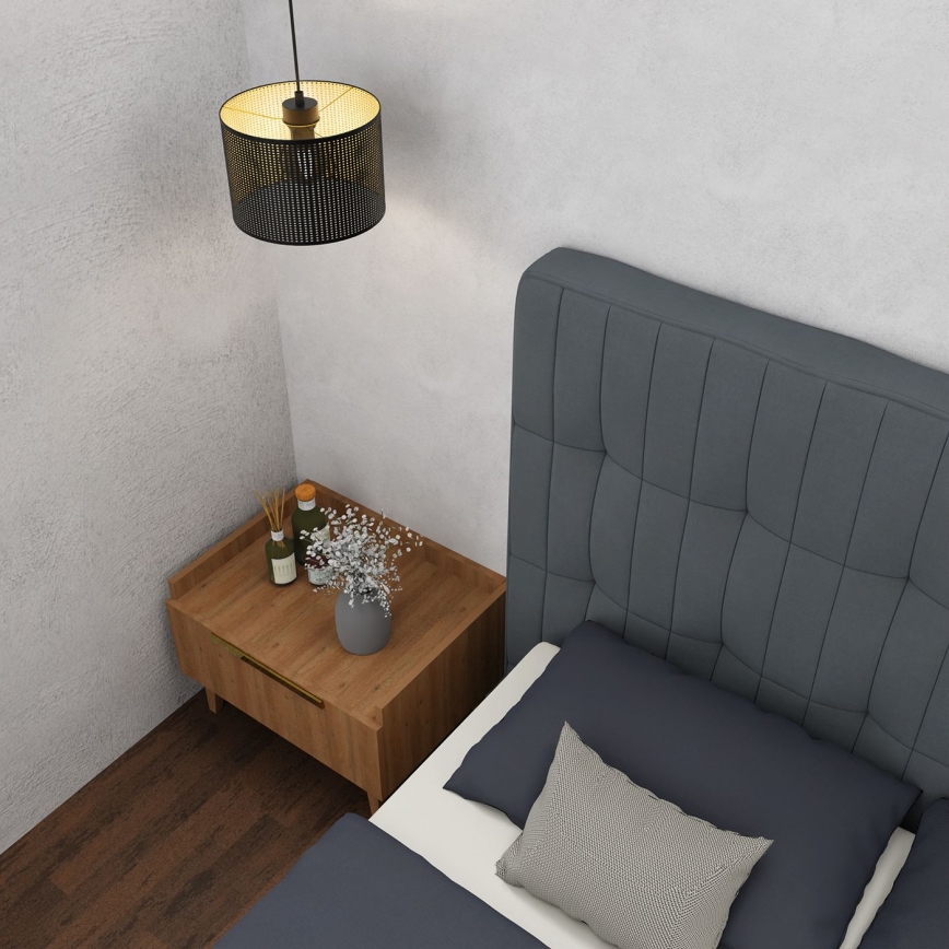 Luster na sajli LOFT SHADE 1xE27/60W/230V pr. 25 cm crno/zlatna