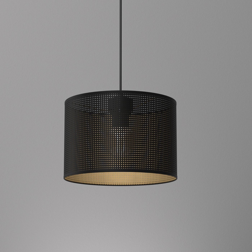 Luster na sajli LOFT SHADE 1xE27/60W/230V pr. 25 cm crno/zlatna