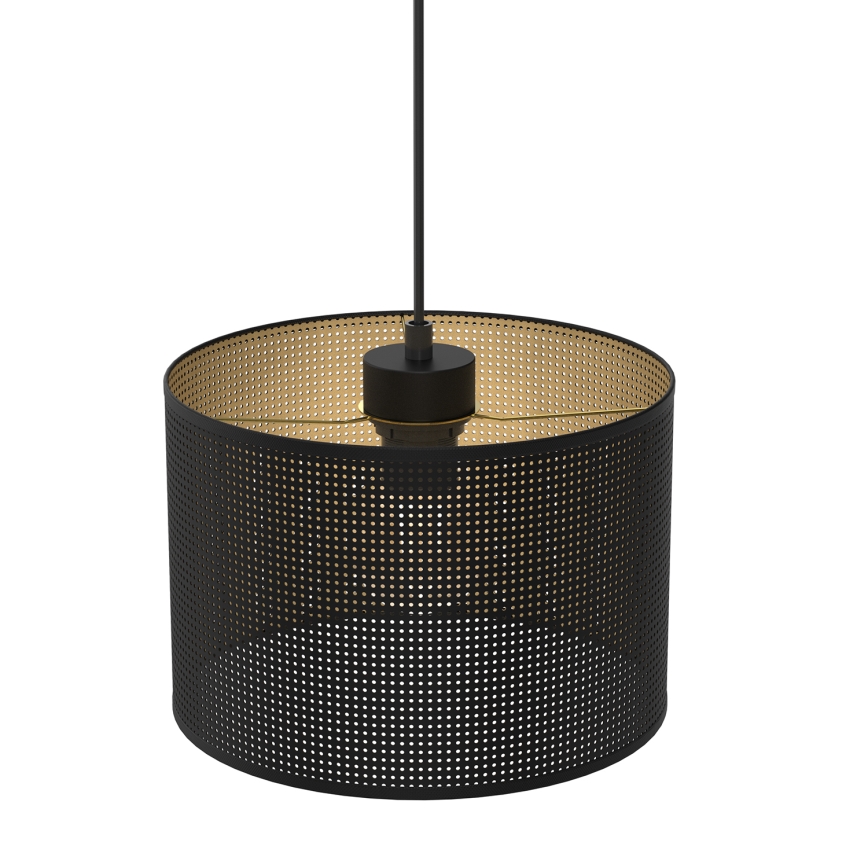 Luster na sajli LOFT SHADE 1xE27/60W/230V pr. 25 cm crno/zlatna