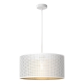 Luster na sajli LOFT SHADE 1xE27/60W/230V pr. 40 cm bela/zlatna