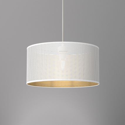 Luster na sajli LOFT SHADE 1xE27/60W/230V pr. 40 cm bela/zlatna