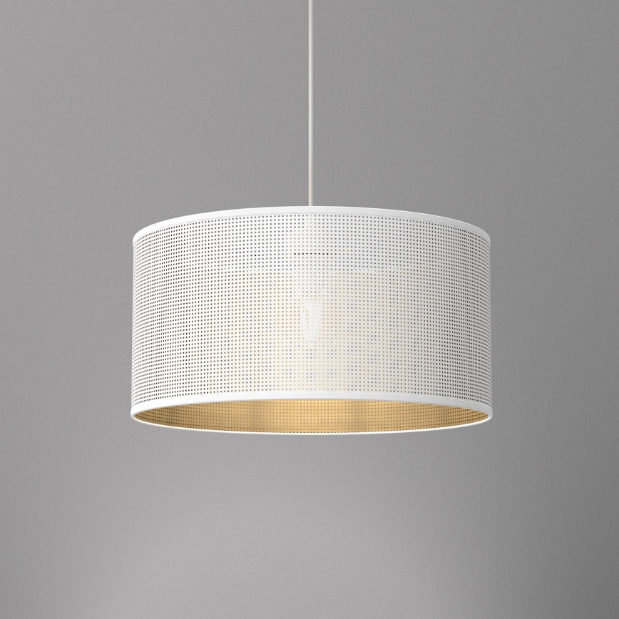 Luster na sajli LOFT SHADE 1xE27/60W/230V pr. 40 cm bela/zlatna