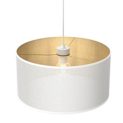 Luster na sajli LOFT SHADE 1xE27/60W/230V pr. 40 cm bela/zlatna