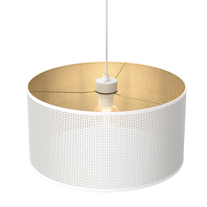Luster na sajli LOFT SHADE 1xE27/60W/230V pr. 40 cm bela/zlatna