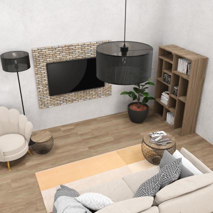 Luster na sajli LOFT SHADE 1xE27/60W/230V pr. 40 cm crno