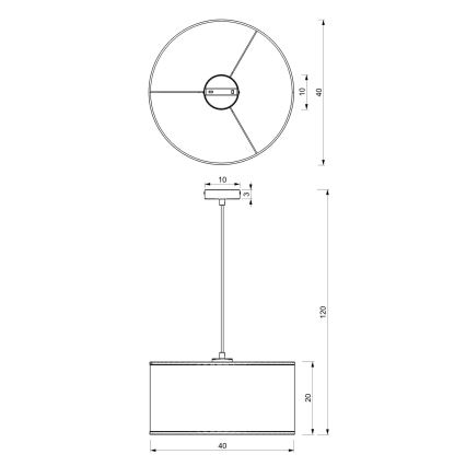 Luster na sajli LOFT SHADE 1xE27/60W/230V pr. 40 cm crno