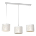 Luster na sajli LOFT SHADE 3xE27/60W/230V bela/zlatna