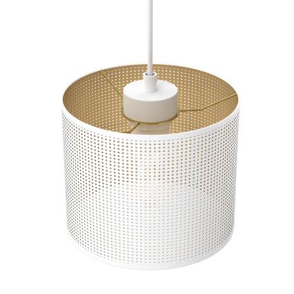 Luster na sajli LOFT SHADE 3xE27/60W/230V bela/zlatna