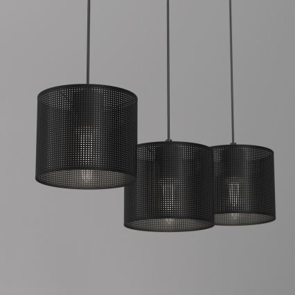 Luster na sajli LOFT SHADE 3xE27/60W/230V crno