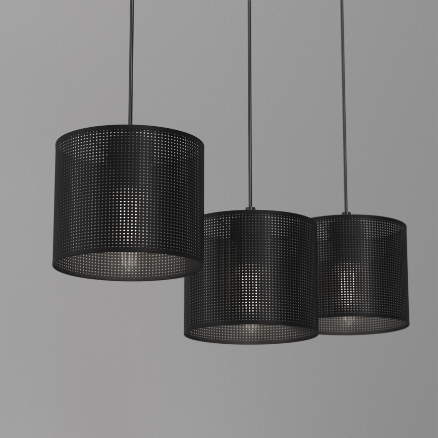 Luster na sajli LOFT SHADE 3xE27/60W/230V crno