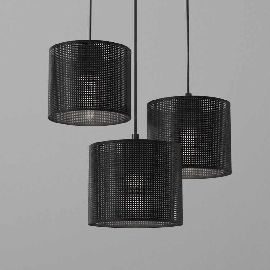 Luster na sajli LOFT SHADE 3xE27/60W/230V crno
