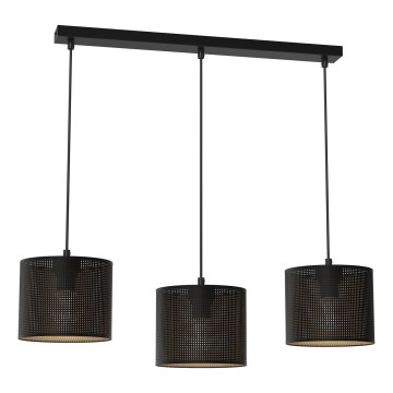 Luster na sajli LOFT SHADE 3xE27/60W/230V crno/zlatna