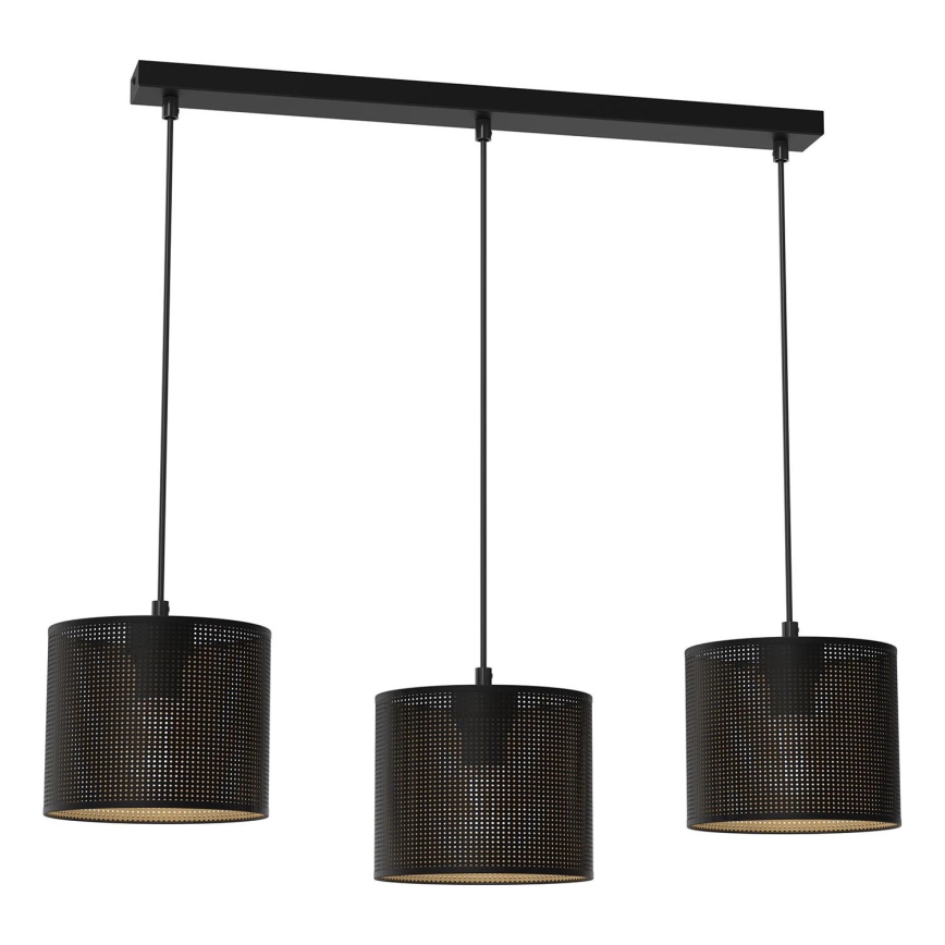 Luster na sajli LOFT SHADE 3xE27/60W/230V crno/zlatna
