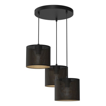 Luster na sajli LOFT SHADE 3xE27/60W/230V crno/zlatna