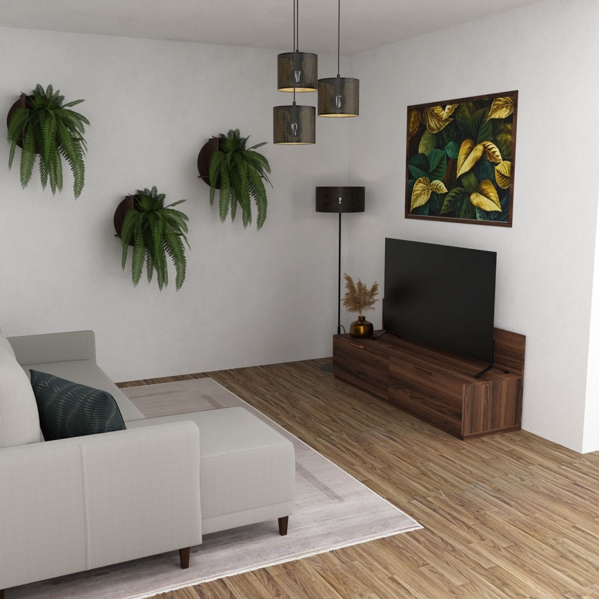 Luster na sajli LOFT SHADE 3xE27/60W/230V crno/zlatna