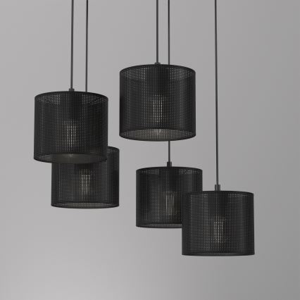 Luster na sajli LOFT SHADE 5xE27/60W/230V crno