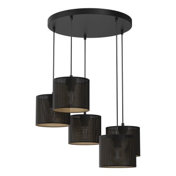 Luster na sajli LOFT SHADE 5xE27/60W/230V crno/zlatna