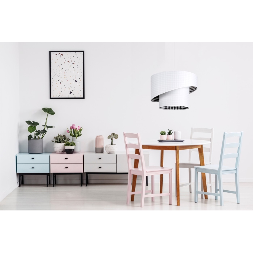 Luster na sajli LORI 1xE27/60W/230V bela