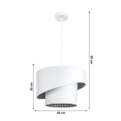 Luster na sajli LORI 1xE27/60W/230V bela