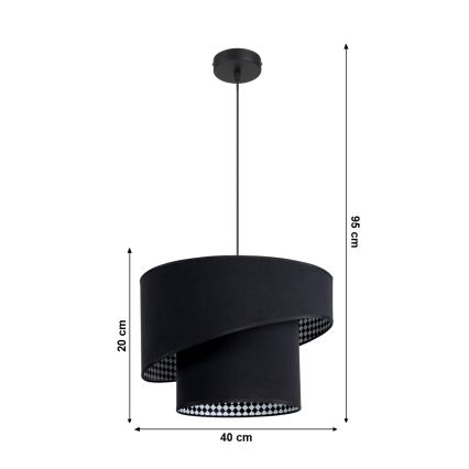 Luster na sajli LORI 1xE27/60W/230V crno