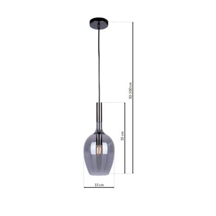 Luster na sajli LUGANO 1xE14/40W/230V sivo