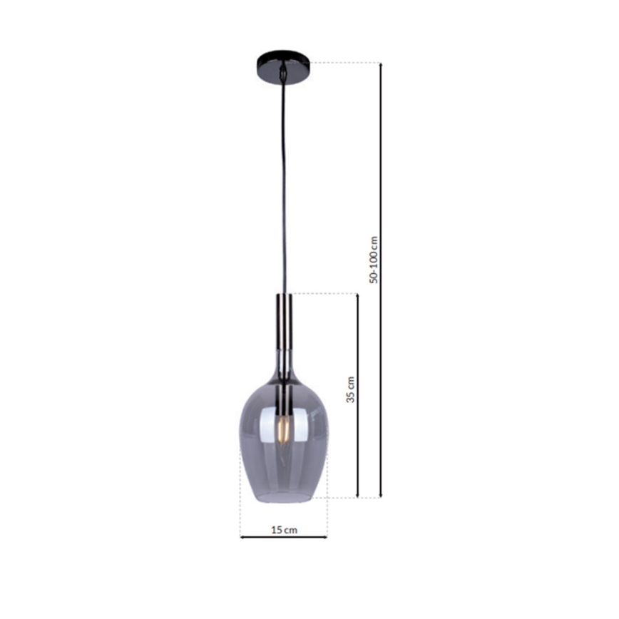 Luster na sajli LUGANO 1xE14/40W/230V sivo