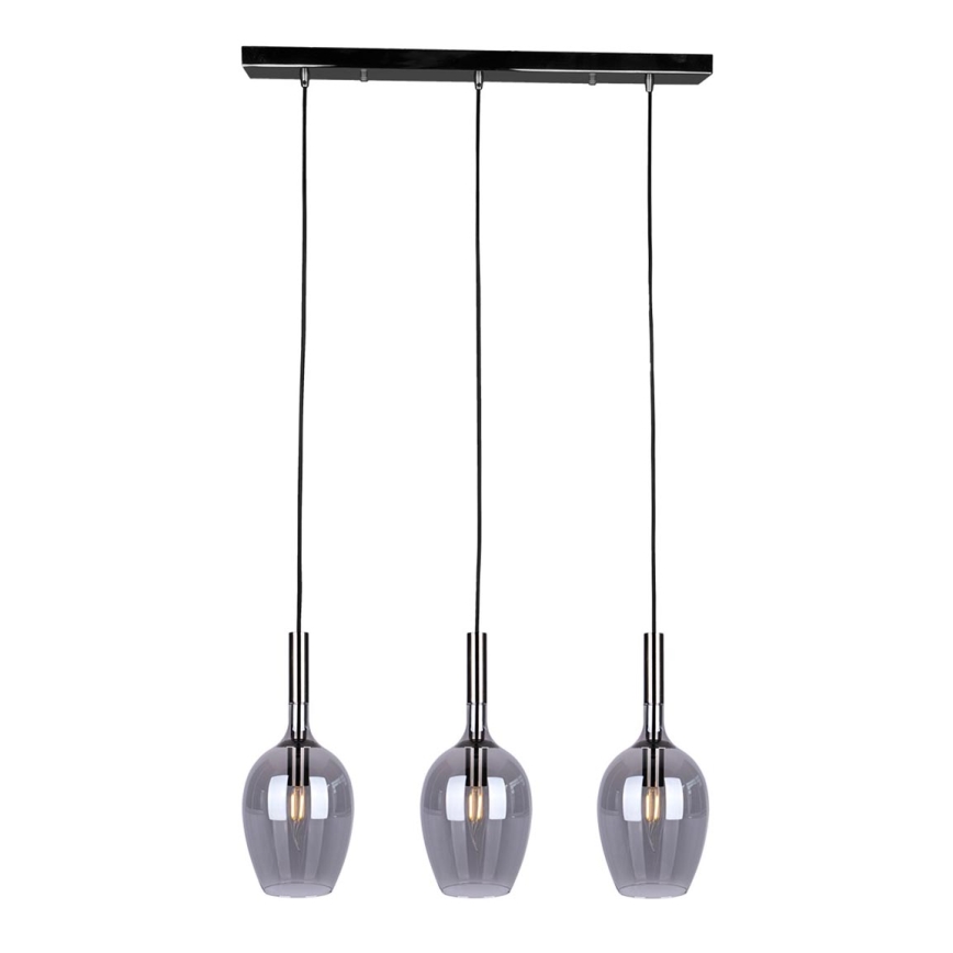Luster na sajli LUGANO 3xE14/40W/230V sivo