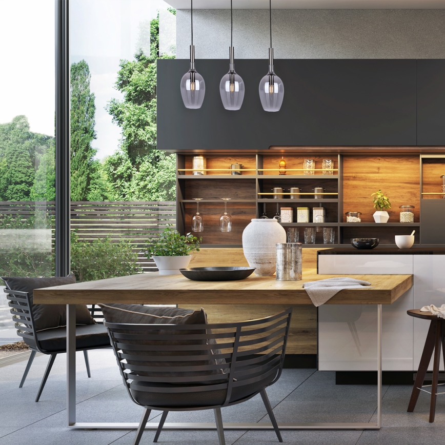 Luster na sajli LUGANO 3xE14/40W/230V sivo