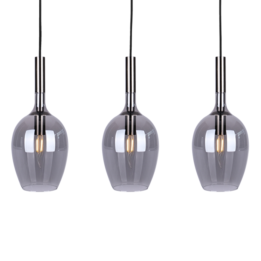 Luster na sajli LUGANO 3xE14/40W/230V sivo