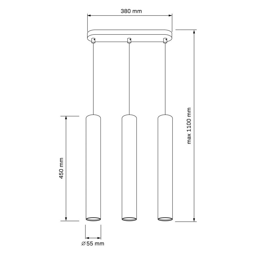 Luster na sajli LUNGOMARE 3xGU10/10W/230V mat krom