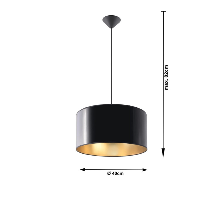 Luster na sajli LUXOR 40 1xE27/60W/230V zlatna/crno
