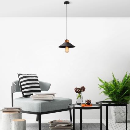 Luster na sajli MANAVGAT 1xE27/40W/230V crna/braon